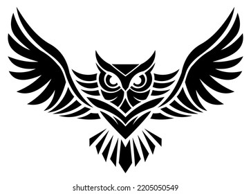 owl vector, silhouette vector, isolated illustration abstract pattern on white background
