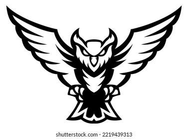owl vector, silhouette vector, isolated illustration abstract pattern on white background