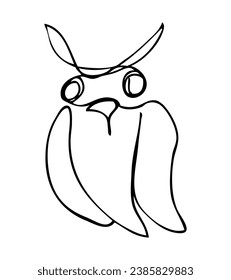 owl vector sketch single one line art, continuous 
