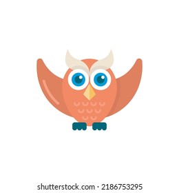 Owl vector Solid Icon Design illustration. Halloween Symbol on White background EPS 10 File