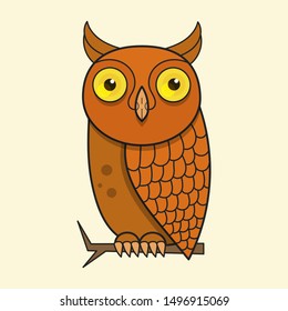 Owl. Vector Template. Vector Graphic. Creative Line-art. Trendy Art Background.