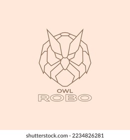 owl vintage line art logo  illustration