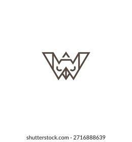 Coruja w projeto inicial do logotipo da letra.