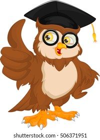 owl wearing graduation cap