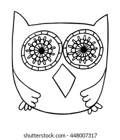owl in white background