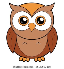 owl white background vector illustration