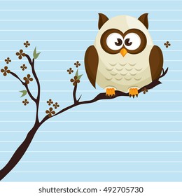 owl white tree leaves white