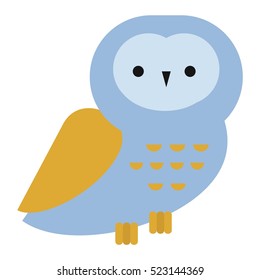 Owl wild bird cartoon vector.