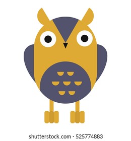 Owl wild bird cartoon vector.