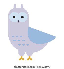 Owl wild bird cartoon vector.