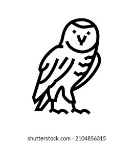owl wild bird line icon vector. owl wild bird sign. isolated contour symbol black illustration