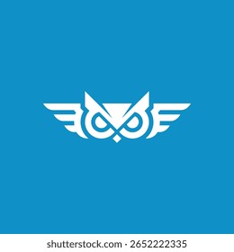 owl wings fly flying logo design vector illustration