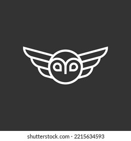 plantilla de ilustración vectorial de diseño del logotipo de alas de búho