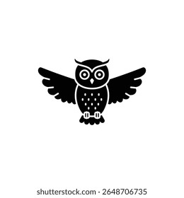 Owl with Wings Spread Wide Flying Bird of Prey in Natural Environment