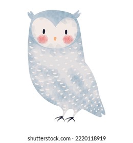 owl winter animal icon isolated style