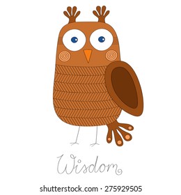 Owl wisdom symbol vector illustration 