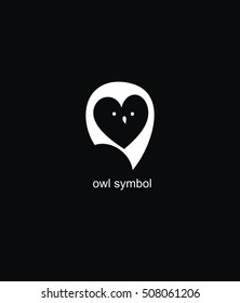 Owl. Wise logo vector template