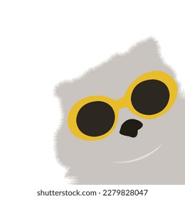 An owl with yellow glasses.