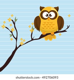 owl yellow tree leaves yellow