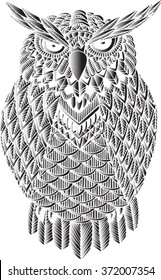 OWL zentangle handdrawn vector illustration