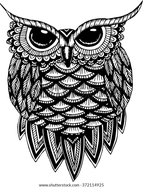 Owl Zentangle Hanndrawn Vector Illustration Stock Vector (Royalty Free ...