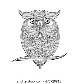 owl in zentangle style 
