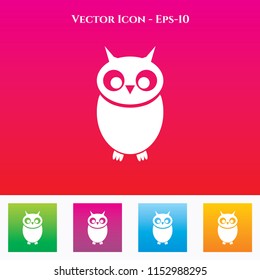 Owlet Icon in Colored Square box. eps-10