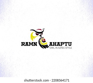 Owl-logo template in the Mayan and Aztec style.