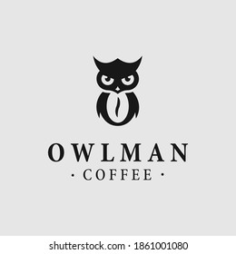 Owlman Coffee Logo Design Template