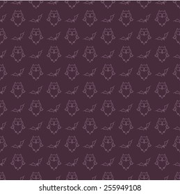 owls and bats Halloween pattern