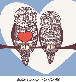 owls in blue
