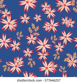 owls, branches and flowers vector seamless pattern 4