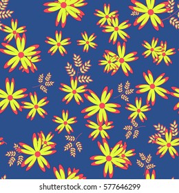 owls, branches and flowers vector seamless pattern 3