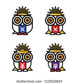 owls, cartoon, art, vector,