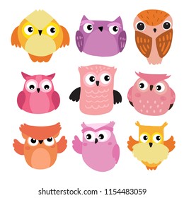 owls character vector design