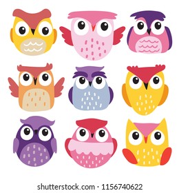 owls character vector design