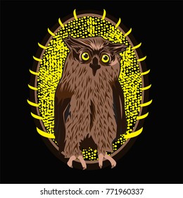 Owls In a Circle Illustration. Bird Vector. Owl Vector
