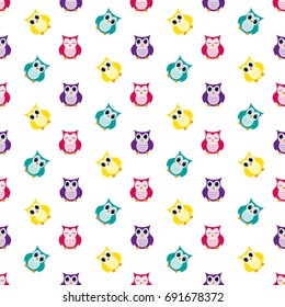 Owls cute pattern.