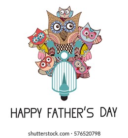 Owls Daddy, Happy Father's day vector