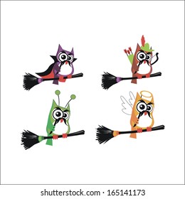 Owls  in  different Costumes