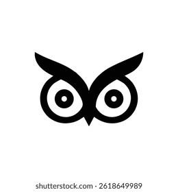 The owl's head is depicted as a rounded, oval shape, giving it a soft and approachable appearance.