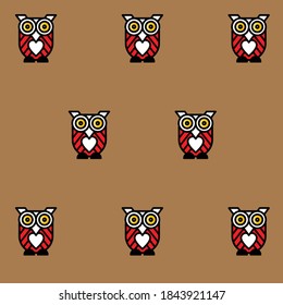 Owls, icon, art, cartoon, vector