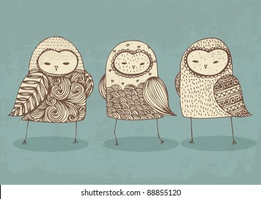 owls illustration/vector