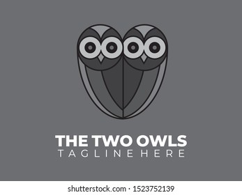 Owls logo concept- vector illustrations. Emblem design