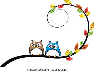 owls love vector