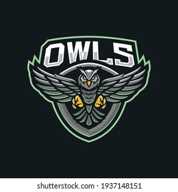 Owls mascot logo design illustration