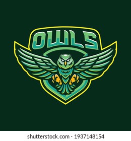 Owls mascot logo design illustration