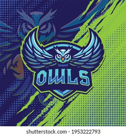 Owls mascot logo design illustration