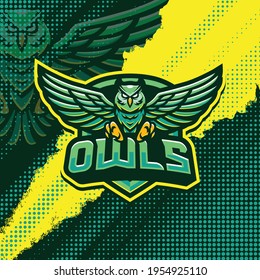 Owls mascot logo design illustration