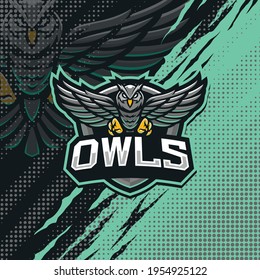 Owls mascot logo design illustration
